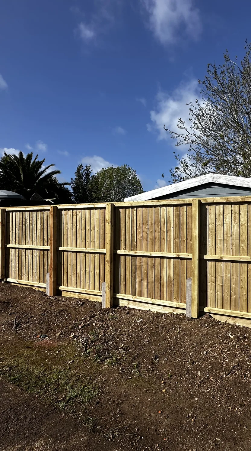 Newly installed garden fence