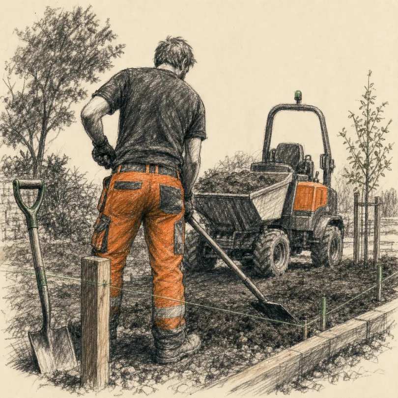 Max working on site