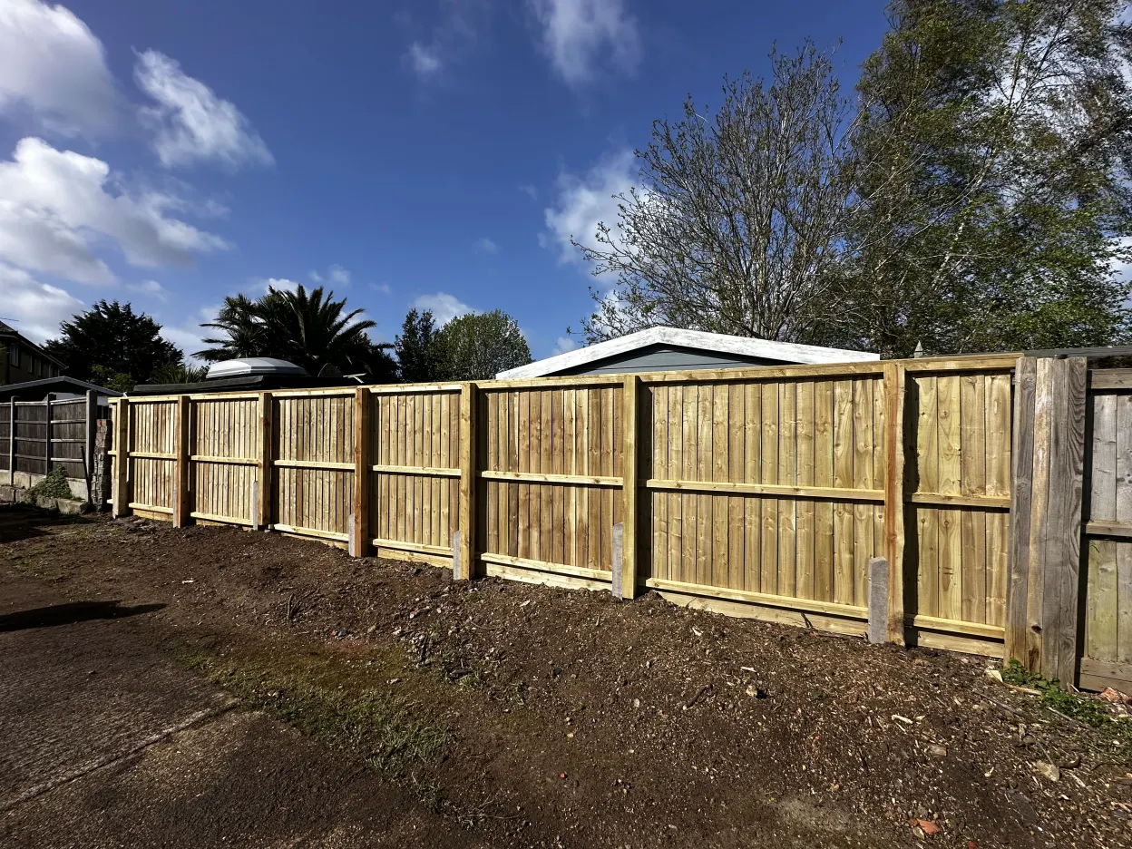 New timber fencing beside a cleared access route